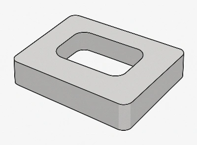 Optimized design: larger radii, reasonable slot width, more efficient machining Optimized design: larger radii, reasonable slot width, more efficient machining